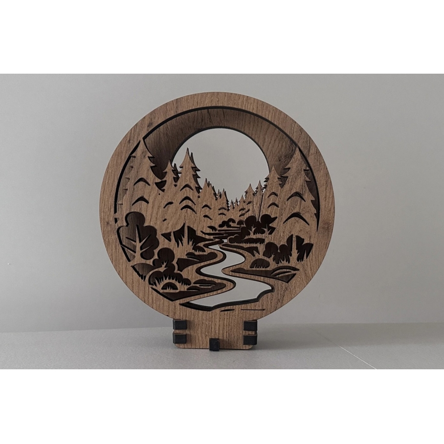 Li-Go 23580/DUB2 - Lámpara decorativa de mesa LED regulable LED/12W/230V 20x22 cm roble/En el bosque