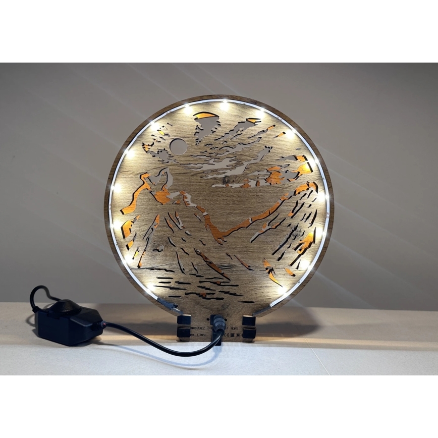 Li-Go 23595/DUB2 - Decoración de mesa LED regulable LED/12W/230V 20x22 cm roble/osos