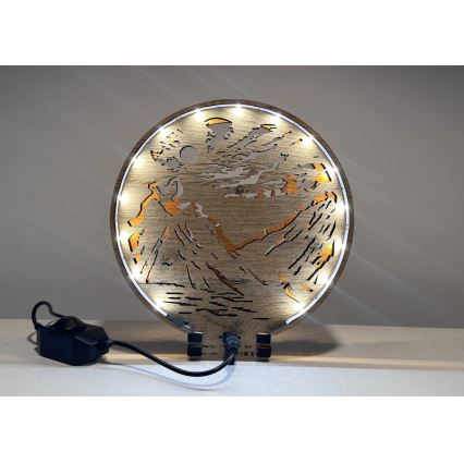 Li-Go 23595/DUB2 - Decoración de mesa LED regulable LED/12W/230V 20x22 cm roble/Osos