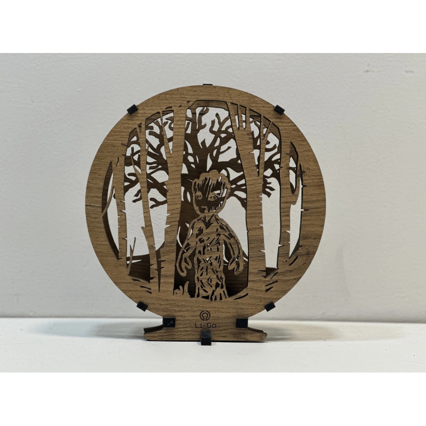 Li-Go 23613/DUB2 - Lámpara decorativa de sobremesa LED regulable LED/12W/230V 20x22 cm roble/Grut