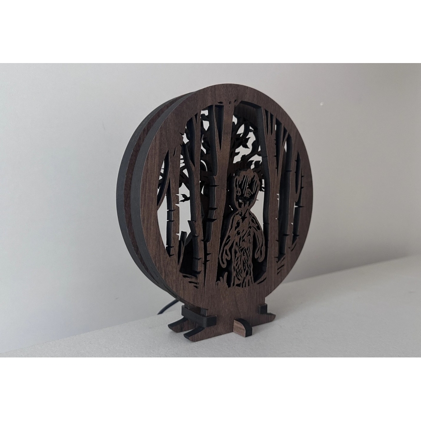 Li-Go 23613/DUB2 - Lámpara decorativa de sobremesa LED regulable LED/12W/230V 20x22 cm roble/Grut