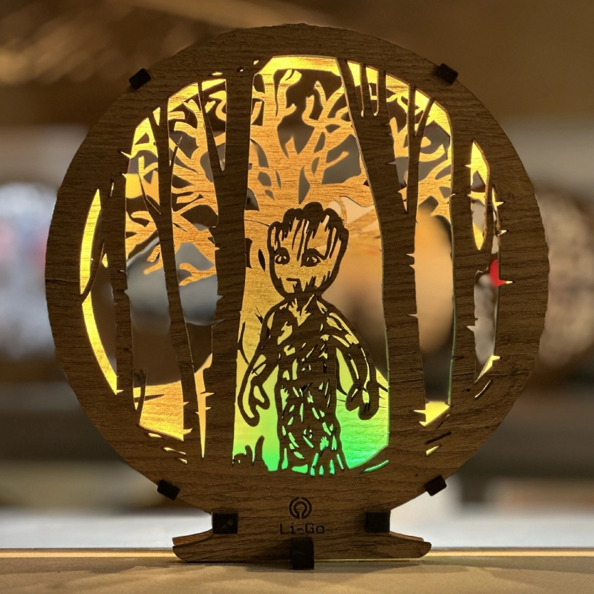 Li-Go 23613/DUB2 - Lámpara decorativa de sobremesa LED regulable LED/12W/230V 20x22 cm roble/Grut