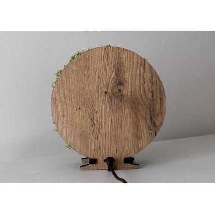 Li-Go 23622/DUB2 - Decoración de mesa LED regulable LED/12W/230V 20x22 cm roble/Cruz en musgo