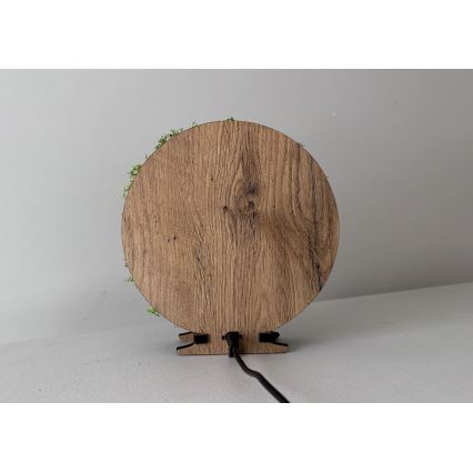 Li-Go 23625/DUB2 - Lámpara decorativa de mesa regulable LED/12W/230V 20x22 cm roble/ardilla de musgo