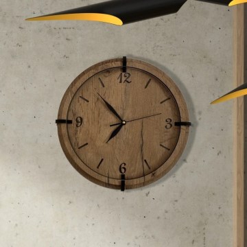 Li-Go 23628/DUB3 - Reloj de pared LED/1xAA Ø 32 cm roble claro/Circular