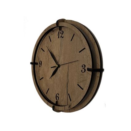Li-Go 23628/DUB3 - Reloj de pared LED/1xAA Ø 32 cm roble claro/Circular