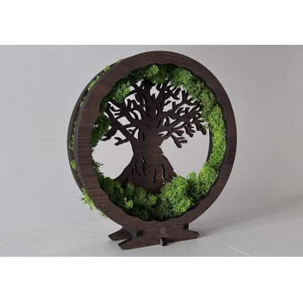 Li-Go 23631/DUB2 - Lámpara decorativa de sobremesa LED regulable LED/12W/230V 30x31 cm roble/musgo y árbol