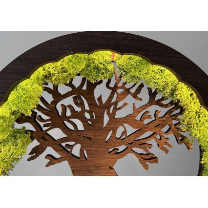 Li-Go 23631/DUB2 - Lámpara decorativa de sobremesa LED regulable LED/12W/230V 30x31 cm roble/musgo y árbol