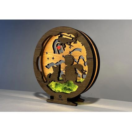 Li-Go 23634/DUB2 - Lámpara decorativa de sobremesa LED regulable LED/12W/230V 20x22 cm roble/El Principito con su rosa
