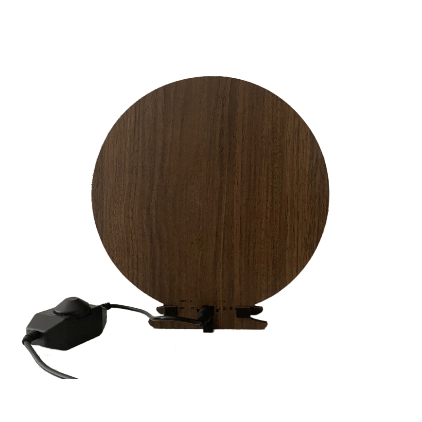 Li-Go 23654 - Lámpara decorativa de sobremesa LED regulable LED/12W/230V 20x22 cm nogal/motivo musgo