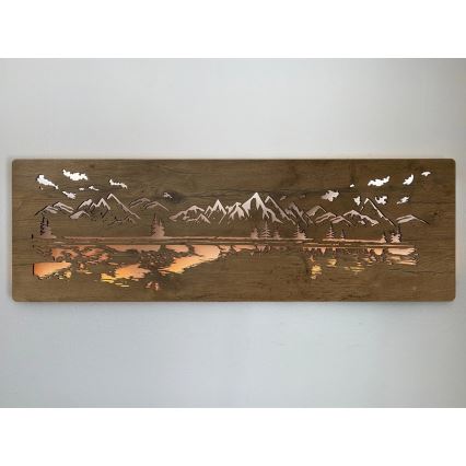 Li-Go 4778/A/4 - Decoración de pared LED regulable LED/10W/5V 30000 mAh 120x40 cm roble/Lago