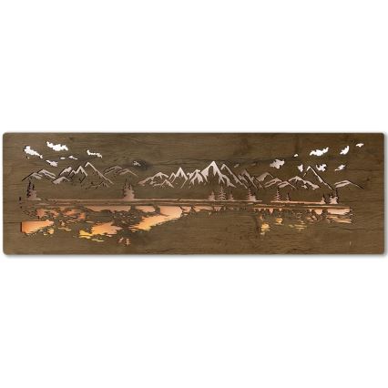 Li-Go 4778/A/4 - Decoración de pared LED regulable LED/10W/5V 30000 mAh 120x40 cm roble/Lago