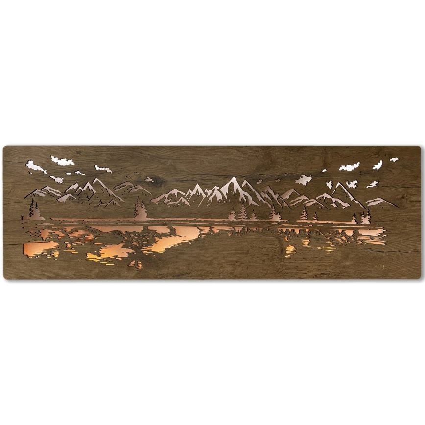 Li-Go 4778/A/4 - Decoración de pared LED regulable LED/10W/5V 30000 mAh 120x40 cm roble/Lago