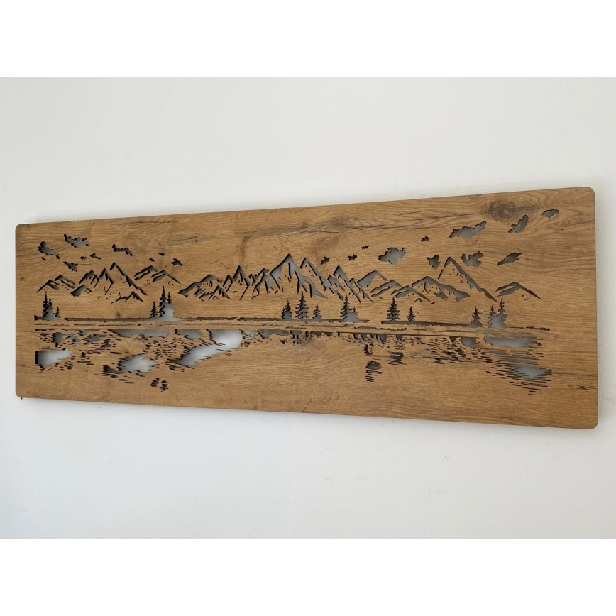 Li-Go 4778/A/4 - Decoración de pared LED regulable LED/10W/5V 30000 mAh 120x40 cm roble/Lago