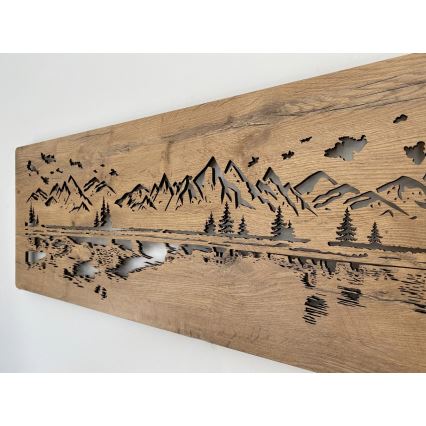 Li-Go 4778/A/4 - Decoración de pared LED regulable LED/10W/5V 30000 mAh 120x40 cm roble/Lago