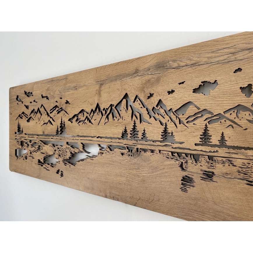 Li-Go 4778/A/4 - Decoración de pared LED regulable LED/10W/5V 30000 mAh 120x40 cm roble/Lago