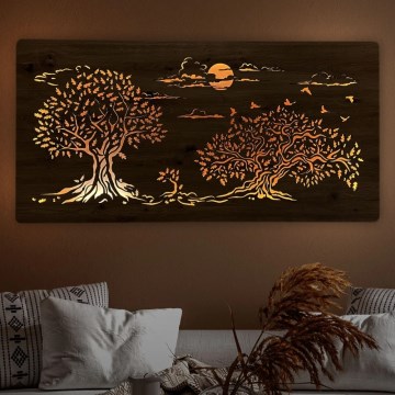 Li-Go 5307/DUB2 - Lámpara decorativa de pared LED regulable LED/24W/230V 120x60 cm roble/Tres robles