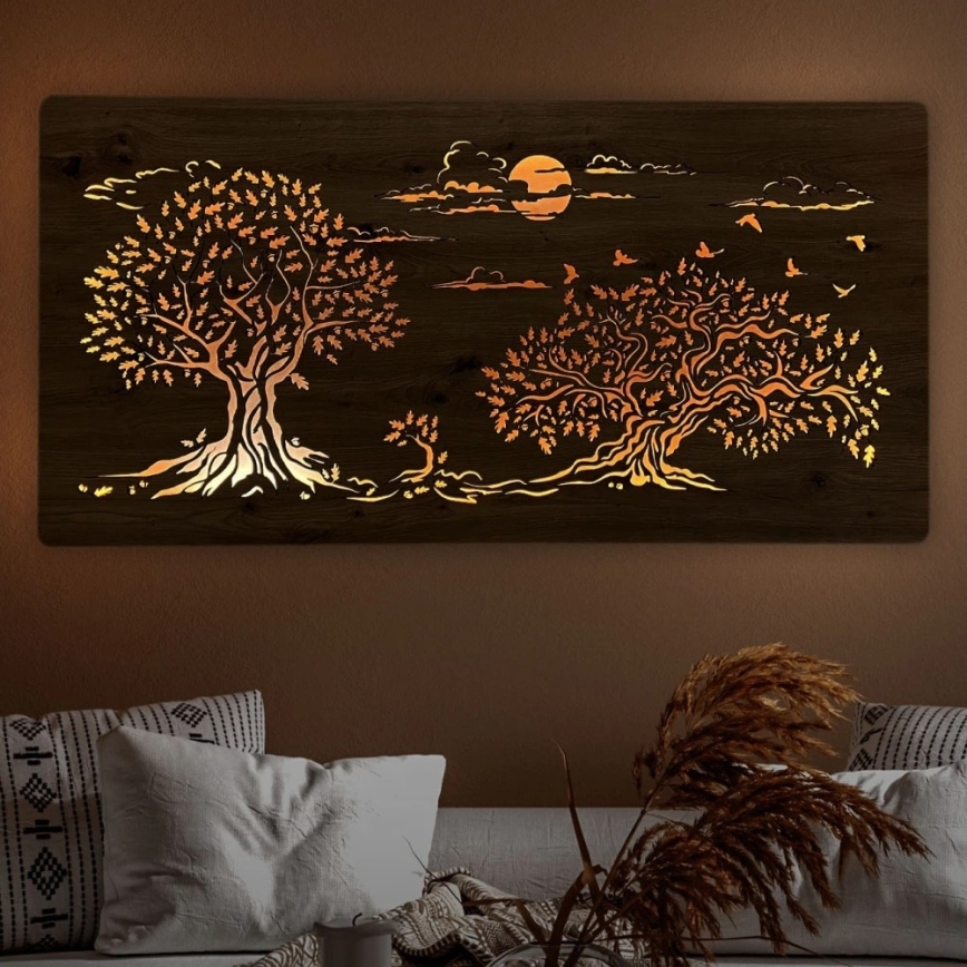 Li-Go 5307/DUB2 - Lámpara decorativa de pared LED regulable LED/24W/230V 120x60 cm roble/Tres robles