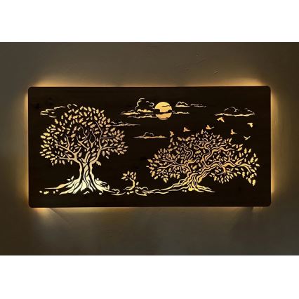 Li-Go 5307/DUB2 - Lámpara decorativa de pared LED regulable LED/24W/230V 120x60 cm roble/Tres robles