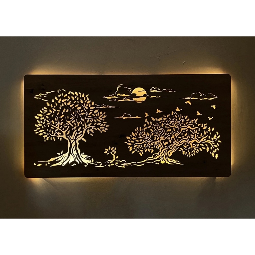 Li-Go 5307/DUB2 - Lámpara decorativa de pared LED regulable LED/24W/230V 120x60 cm roble/Tres robles
