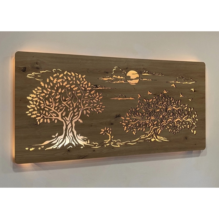 Li-Go 5307/DUB2 - Lámpara decorativa de pared LED regulable LED/24W/230V 120x60 cm roble/Tres robles