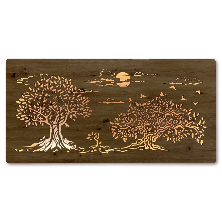 Li-Go 5307/DUB2 - Lámpara decorativa de pared LED regulable LED/24W/230V 120x60 cm roble/Tres robles