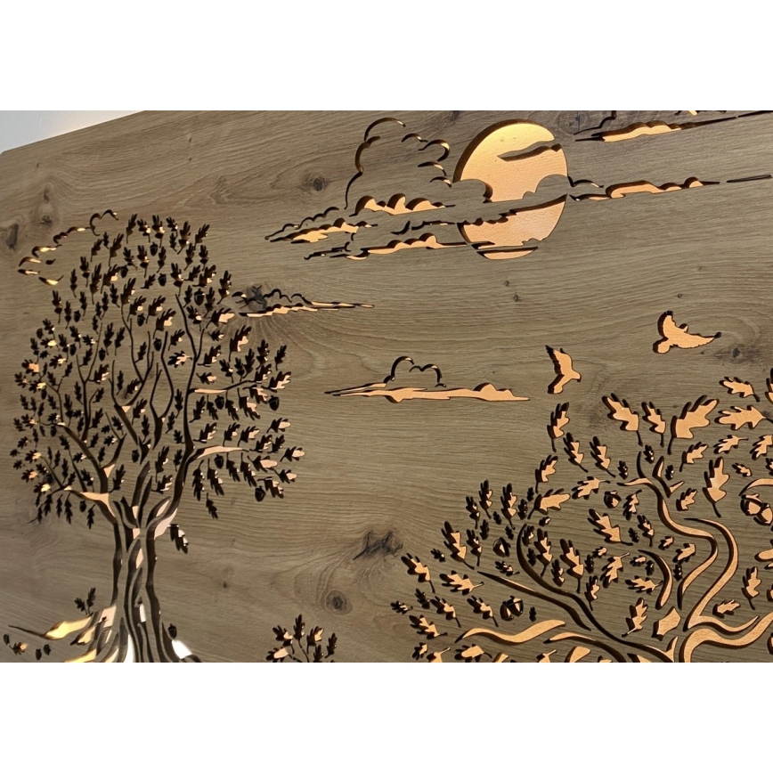 Li-Go 5307/DUB2 - Lámpara decorativa de pared LED regulable LED/24W/230V 120x60 cm roble/Tres robles