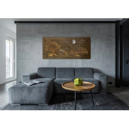 Li-Go 5478/DUB2 - Decoración de pared LED regulable LED/24W/230V 130x60 cm roble/Cuatro robles y luna