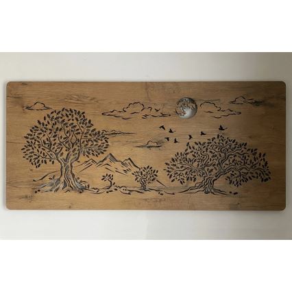 Li-Go 5478/DUB2 - Decoración de pared LED regulable LED/24W/230V 130x60 cm roble/Cuatro robles y luna