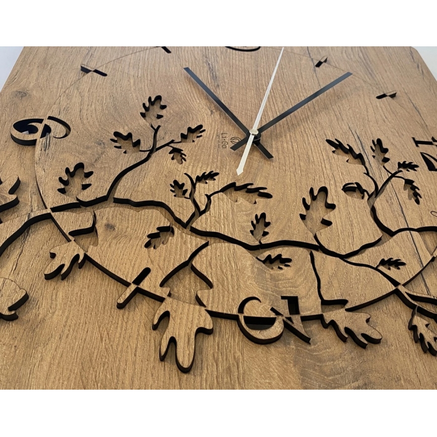 Li-Go 5499/DUB2 - Reloj de pared 1xAA 40x40 cm roble