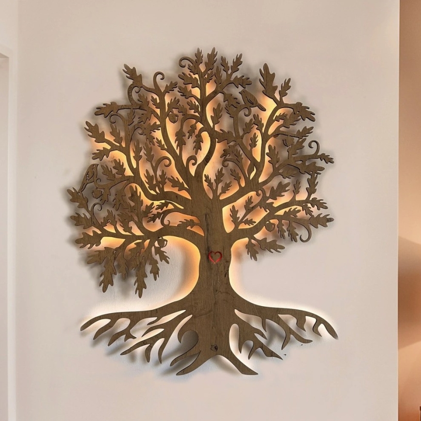 Li-Go 5729/DUB2 - Decoración mural LED con sensor de movimiento LED/10W/5V 90x110 cm roble