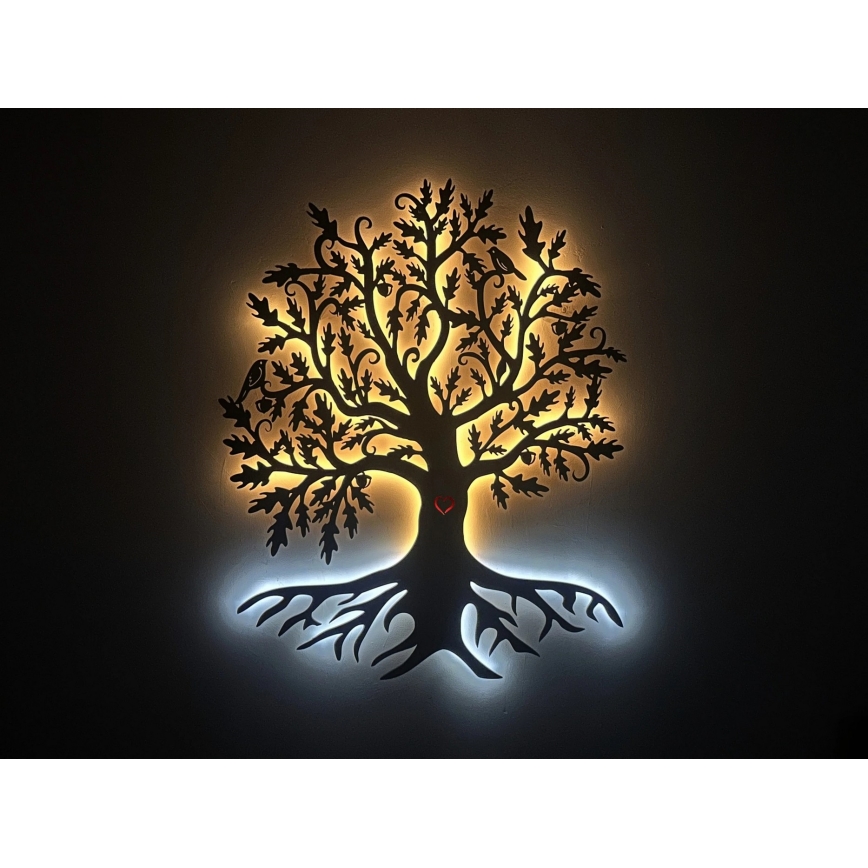 Li-Go 5732/DUB/S2 - Decoración de pared LED regulable, 10W/5V, 20000 mAh, 68x80 cm, roble