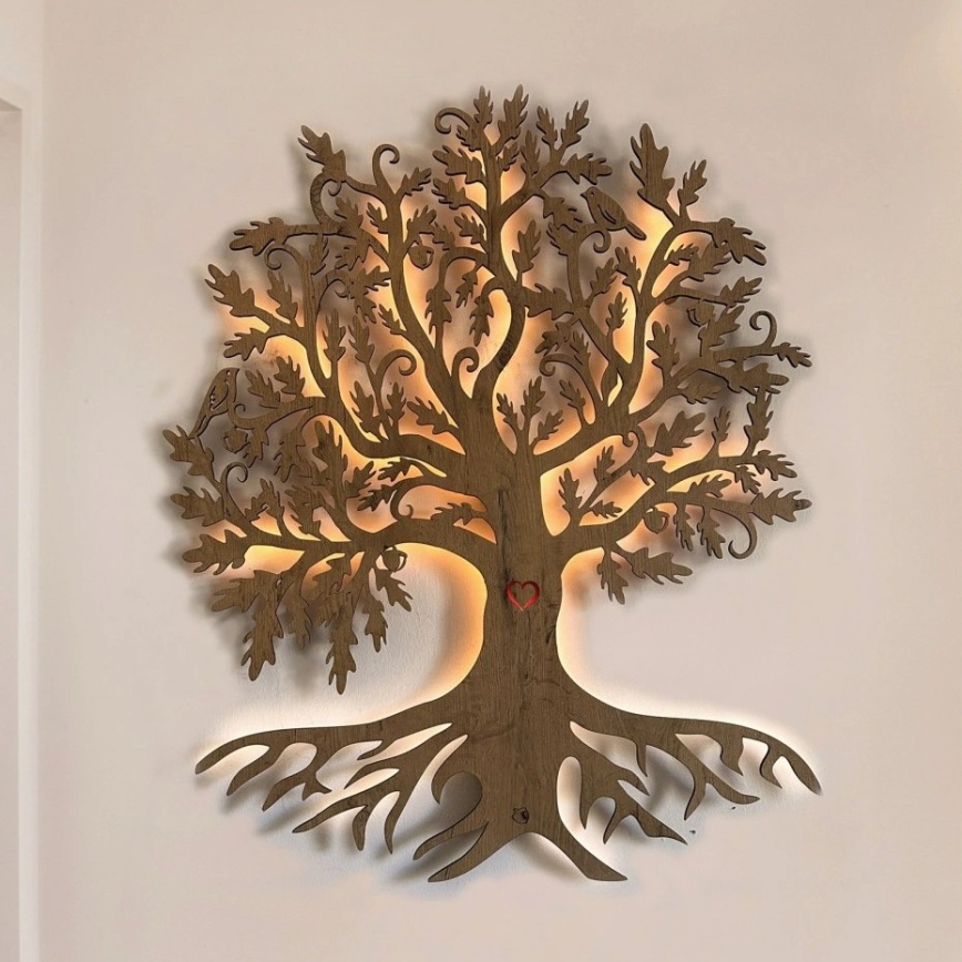 Li-Go 5742/DUB2 - Aplique decorativo de pared LED regulable, 10 W/230 V, 90 x 110 cm, roble