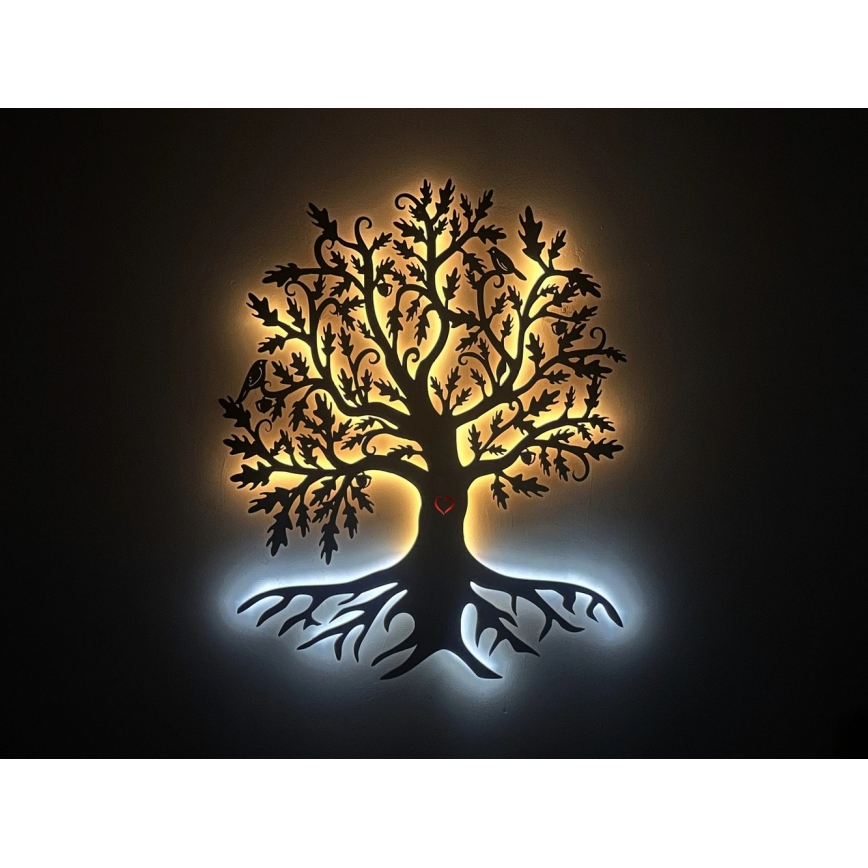 Li-Go 5742/DUB2 - Aplique decorativo de pared LED regulable, 10 W/230 V, 90 x 110 cm, roble