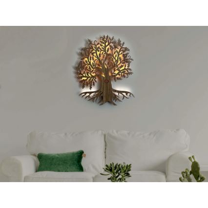 Li-Go 5747/DUB2 - Luminaria decorativa de pared LED regulable LED/10W/230V 45x55 cm acabado roble