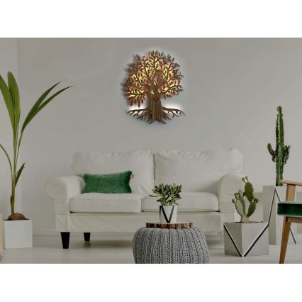 Li-Go 5747/DUB2 - Luminaria decorativa de pared LED regulable LED/10W/230V 45x55 cm acabado roble