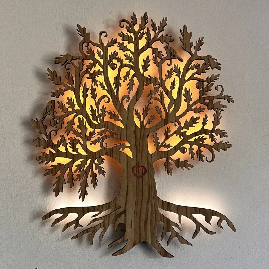 Li-Go 5747/DUB2 - Luminaria decorativa de pared LED regulable LED/10W/230V 45x55 cm acabado roble