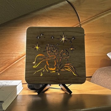 Li-Go 5788/DUB2 - LED Decoración de mesa LED/12W/230V 19x19 cm roble/El Principito