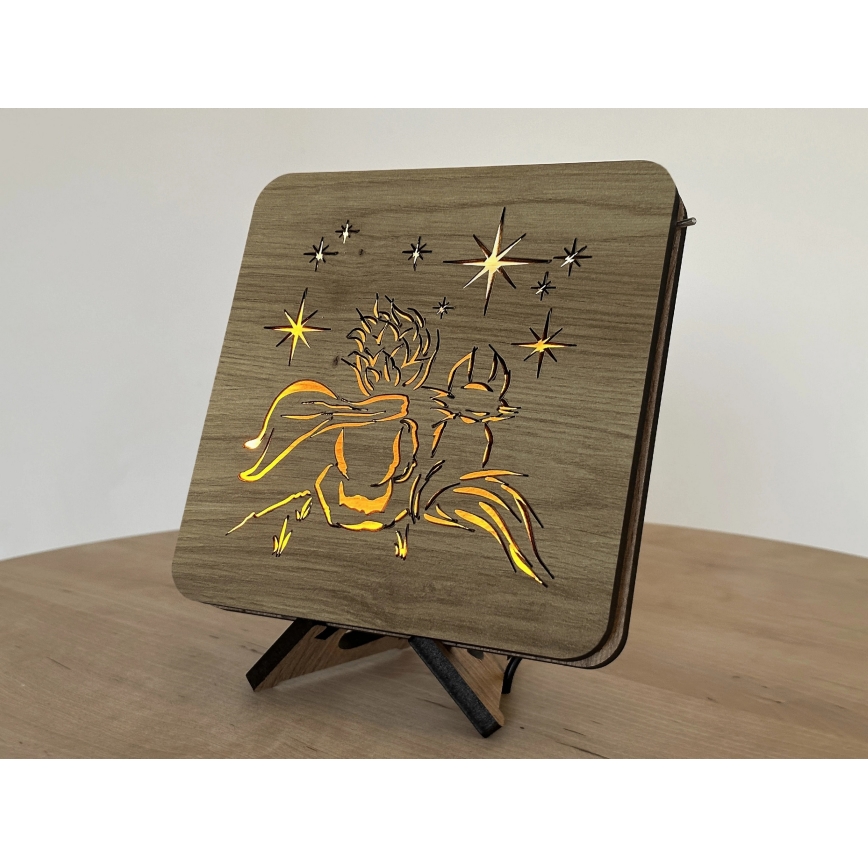 Li-Go 5788/DUB2 - LED Decoración de mesa LED/12W/230V 19x19 cm roble/El Principito