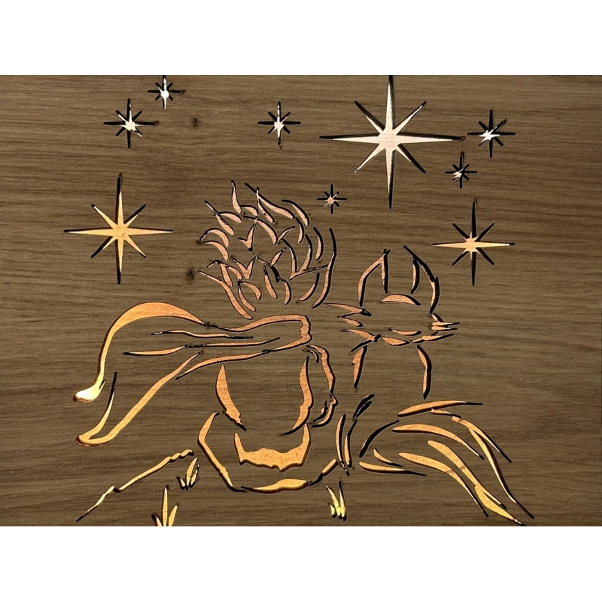 Li-Go 5788/DUB2 - LED Decoración de mesa LED/12W/230V 19x19 cm roble/El Principito