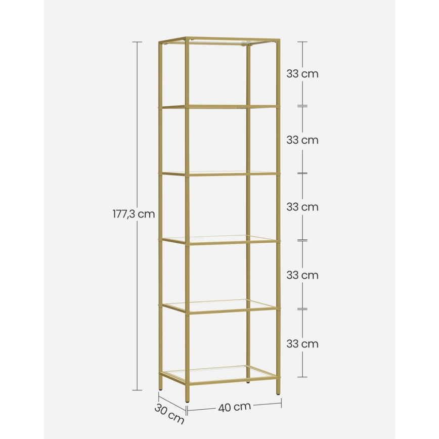 Librería GLASY dorada
