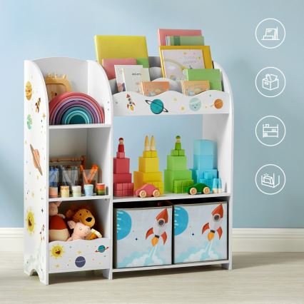 Librería infantil con cajas de tela ANET blanca