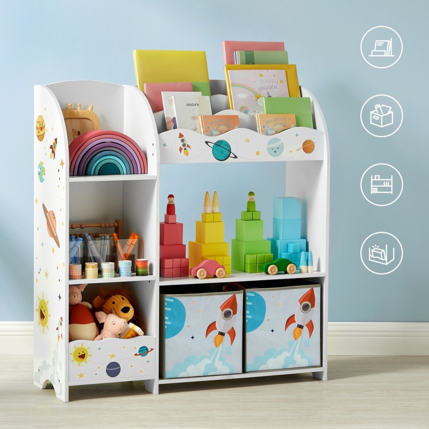 Librería infantil con cajas de tela ANET blanca