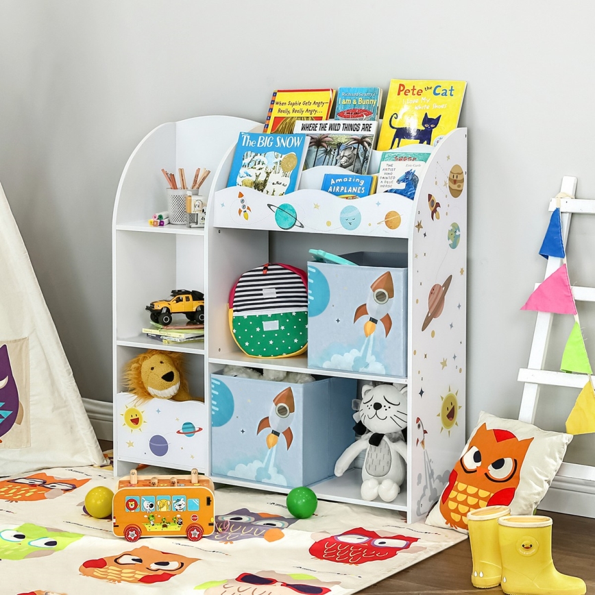 Librería infantil con cajas de tela ANET blanca