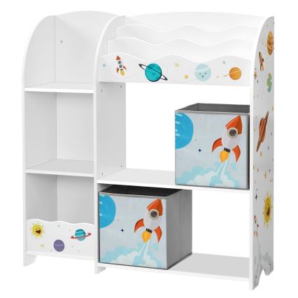 Librería infantil con cajas de tela ANET blanca