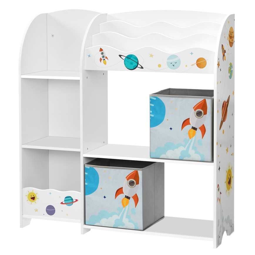 Librería infantil con cajas de tela ANET blanca