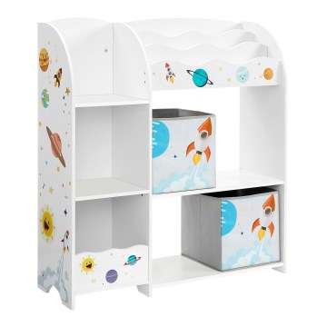 Librería infantil con cajas de tela ANET blanca