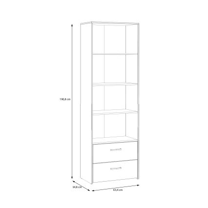 Librería URO roble artisan/blanco