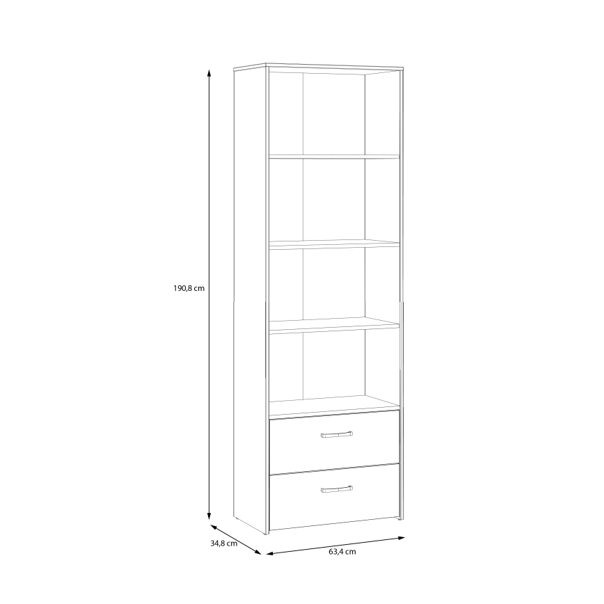 Librería URO roble artisan/blanco