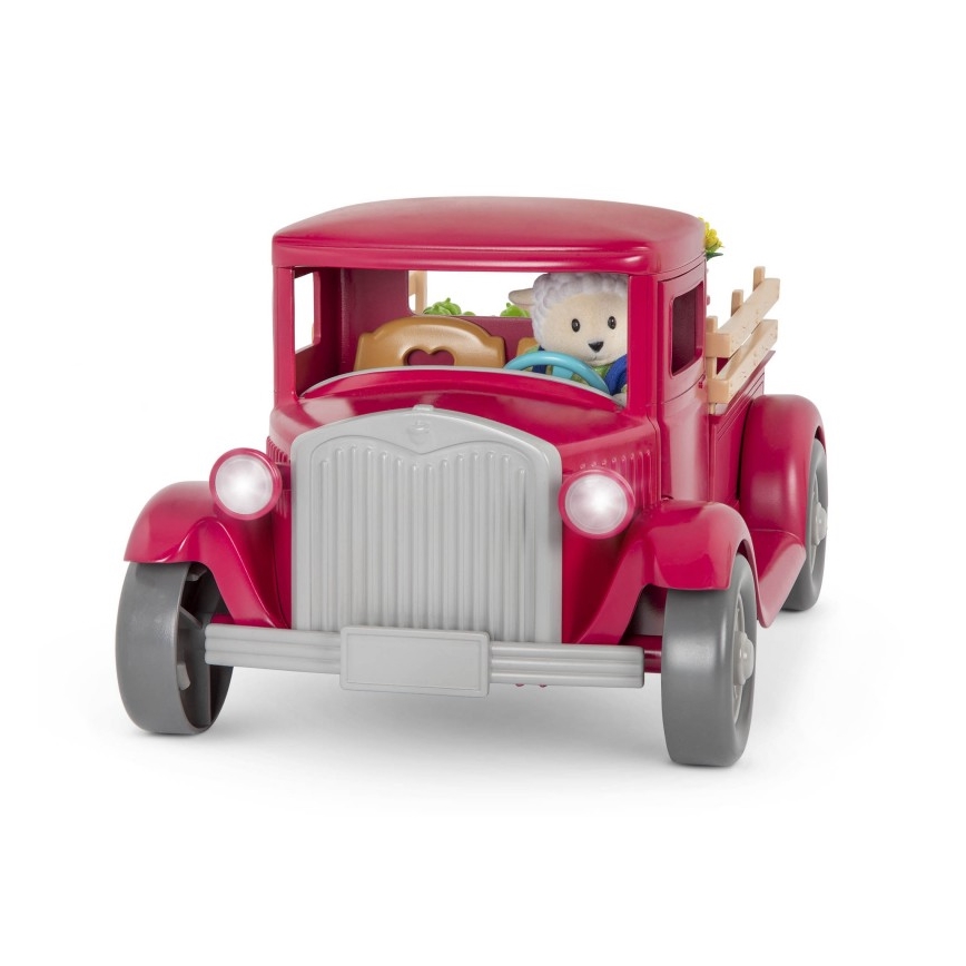 Li'l Woodzeez - Set de juguete camión de granjero con puesto de comida 3xAAA